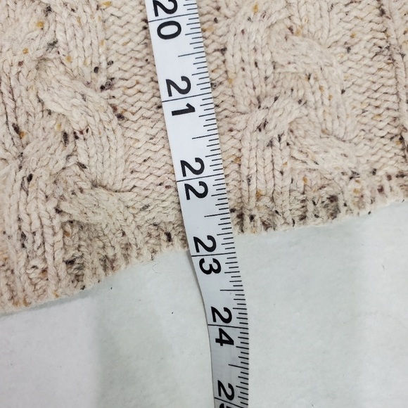 Eddie Bauer Beige Cable Knit fisherman Sweater Cardigan EUC - Picture 13 of 16